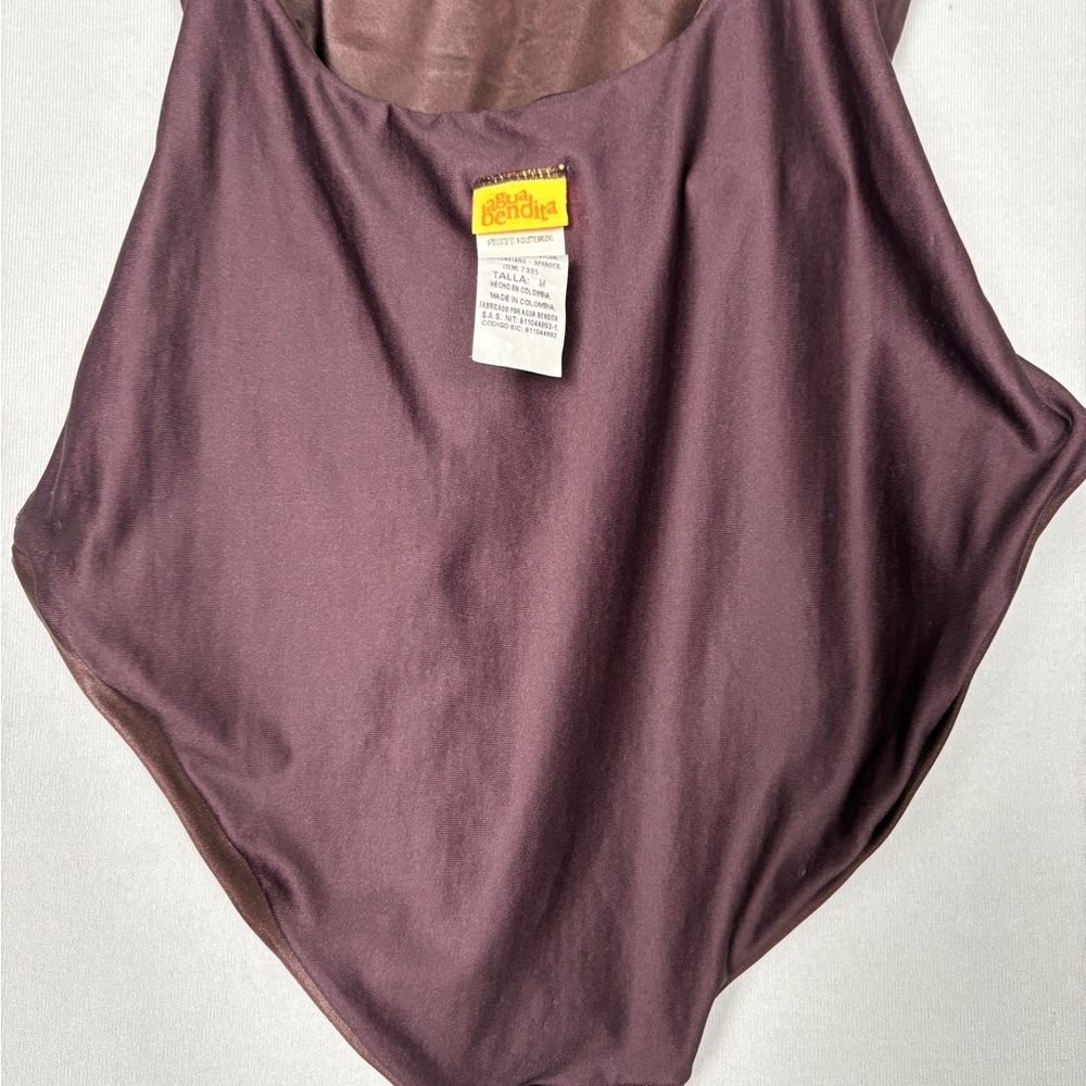 AGUA BENDITO | $255 Nicolette Bronzo 7335 Brown One Piece Swimsuit with Belt M - Picture 12 of 14